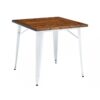 Mesa TOLI EK WOOD, acero, madera, negra, 80x80 cms