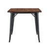 Mesa TOLI EK WOOD, acero, madera, negra, 80x80 cms