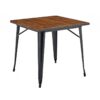 Mesa TOLI EK WOOD, acero, madera, negra, 80x80 cms