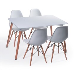 Mesa NURY, madera, tapa lacada blanca, 120 x 80 cms