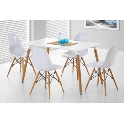 Mesa NURY, madera, tapa lacada blanca, 120 x 80 cms