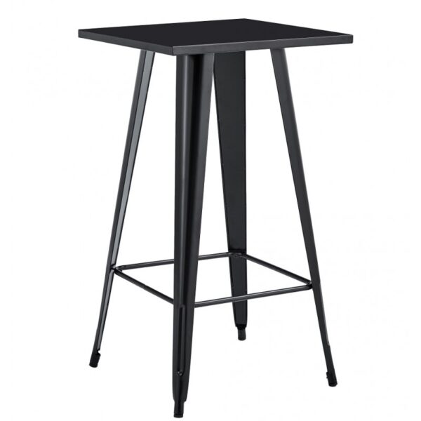 Mesa TOLI EK LIMITED, alta, acero, negra, 60x60 cms