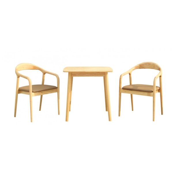 Mesa TRANSALP, madera natural, 75 x 75 cms