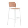 Juego de 4 taburetes FUN, apilables, polipropileno blanco y beige