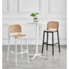 Juego de 4 taburetes FUN, apilables, polipropileno blanco y beige