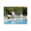 Tumbona MALAGA, 5 posiciones, apilable, polipropileno blanco