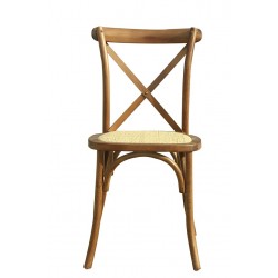 Silla SX, madera de haya, nogal, asiento de ratán