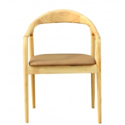 Sillón CANES, madera de haya, nogal, similpiel negro