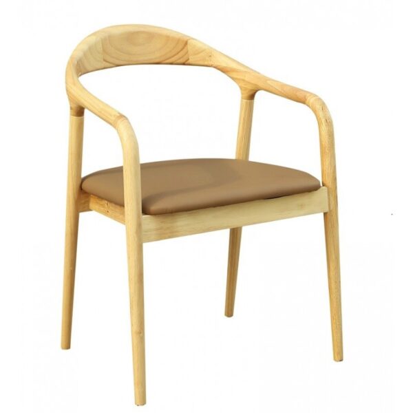 Sillón CANES, madera de haya, nogal, similpiel negro