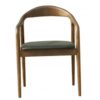 Sillón CANES, madera de haya, nogal, similpiel negro