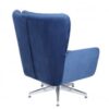 Sillón BÉU, giratorio, regulable, tapizado azul acabado capitone