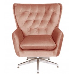 Sillón BÉU, giratorio, regulable, tapizado azul acabado capitone