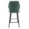 Taburete DIN, metal, tapizado tejido linen verde