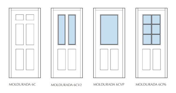 Puerta lacada MOLDURADA 6C