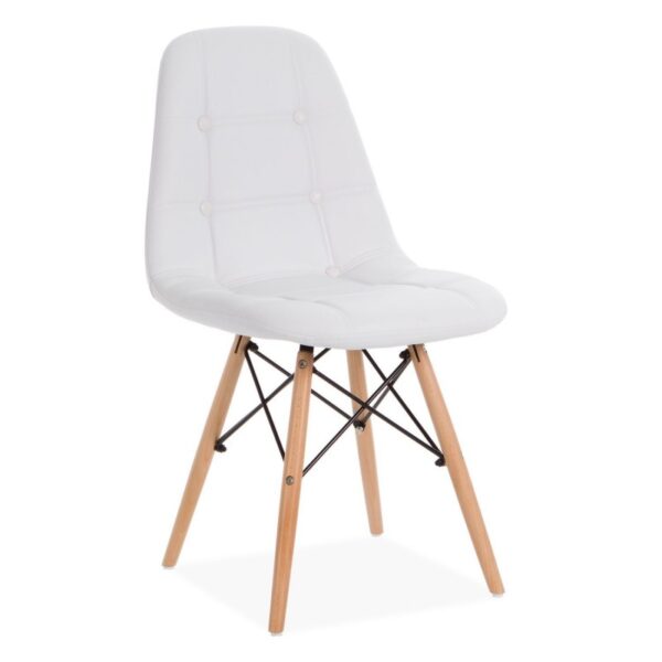 Silla ISA, madera, similpiel negra juego de 4 unidades