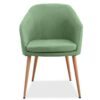 Sillón LARTE, metal, tapizado tejido linen verde claro