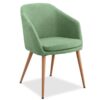 Sillón LARTE, metal, tapizado tejido linen verde claro