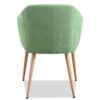 Sillón LARTE, metal, tapizado tejido linen verde claro