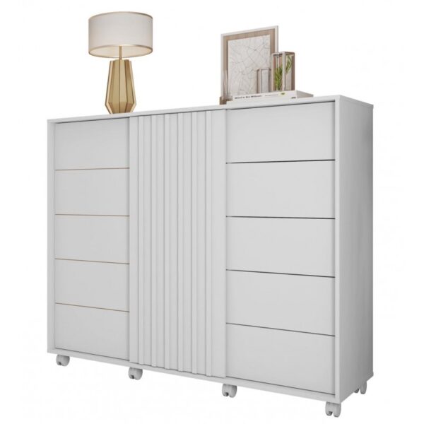 Cómoda ASUS, MDP blanco mate, 136 x 45 x 117,5 cms