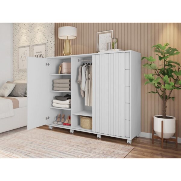 Cómoda ASUS, MDP blanco mate, 136 x 45 x 117,5 cms