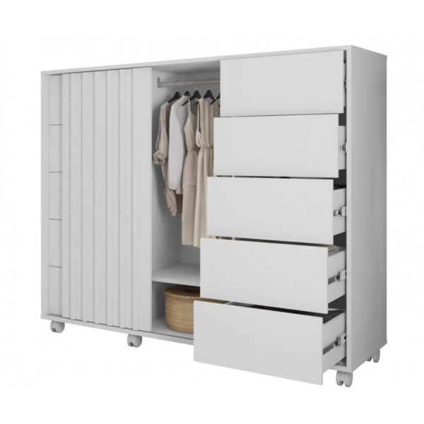 Cómoda ASUS, MDP blanco mate, 136 x 45 x 117,5 cms