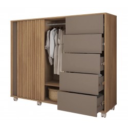 Cómoda ASUS, MDP buriti y fendi, 136 x 45 x 117,5 cms