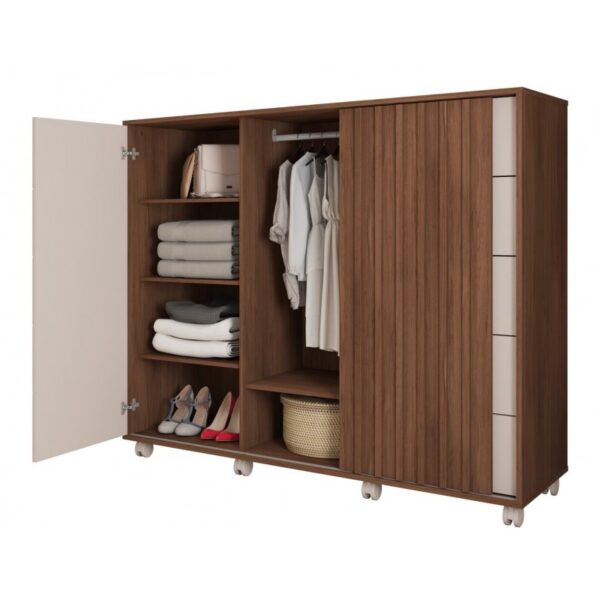Cómoda ASUS, MDP habana y blanco roto, 136 x 45 x 117,5 cms