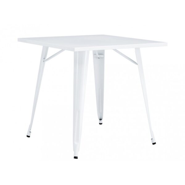 Mesa TOLI EK LIMITED, acero, blanca, 80x80 cms