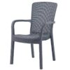 Sillón ARUBA, apilable, polipropileno gris juego de 4 unidades