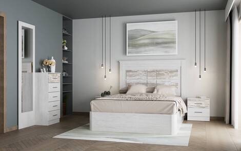 Cabecero de melanina de 162.5 x 133 x 5cm en color ártico / vitange