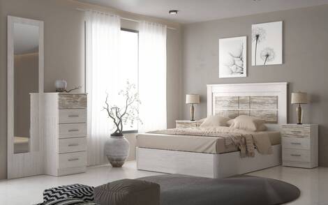 Cabecero de melanina de 162.5 x 133 x 5cm en color ártico / vitange