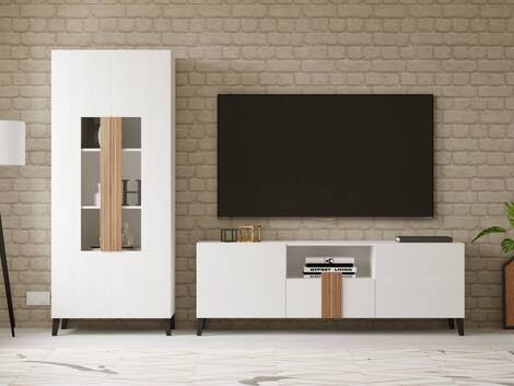 APILABLE DE 260CM MOD. LEZZ NIEVE TIRADOR ALISTONADO ROBLE (A) PATAS NEGRAS