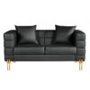 Sofá LARIOS, 2 plazas, tapizado similpiel negra