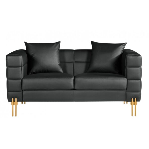 Sofá LARIOS, 2 plazas, tapizado similpiel negra