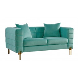 Sofá LARIOS, 2 plazas, tapizado similpiel negra