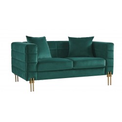 Sofá LARIOS, 2 plazas, tapizado similpiel negra