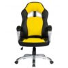 Sillón de oficina PORTIM, racing, similpiel amarilla y negra