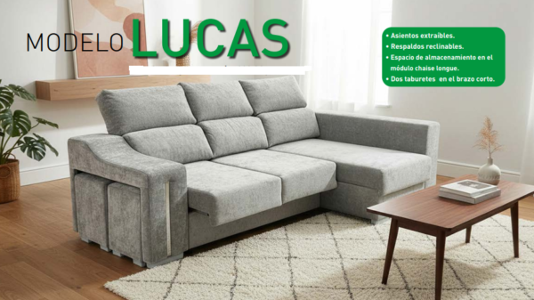 Chaise longue con arcón mod. LUCAS